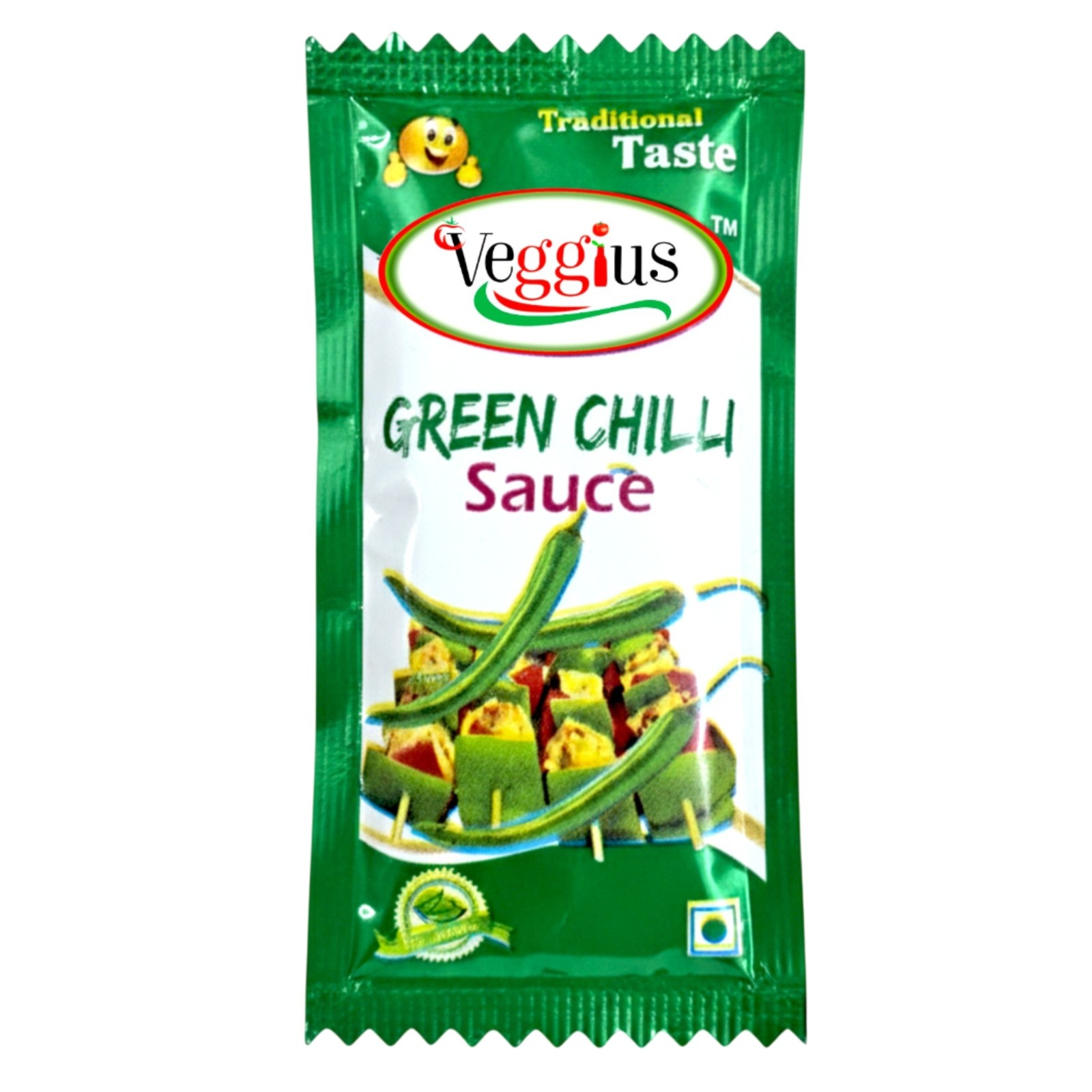 Veggius GREEN CHILLI Sauce (8 g.m)Sachet /Mat