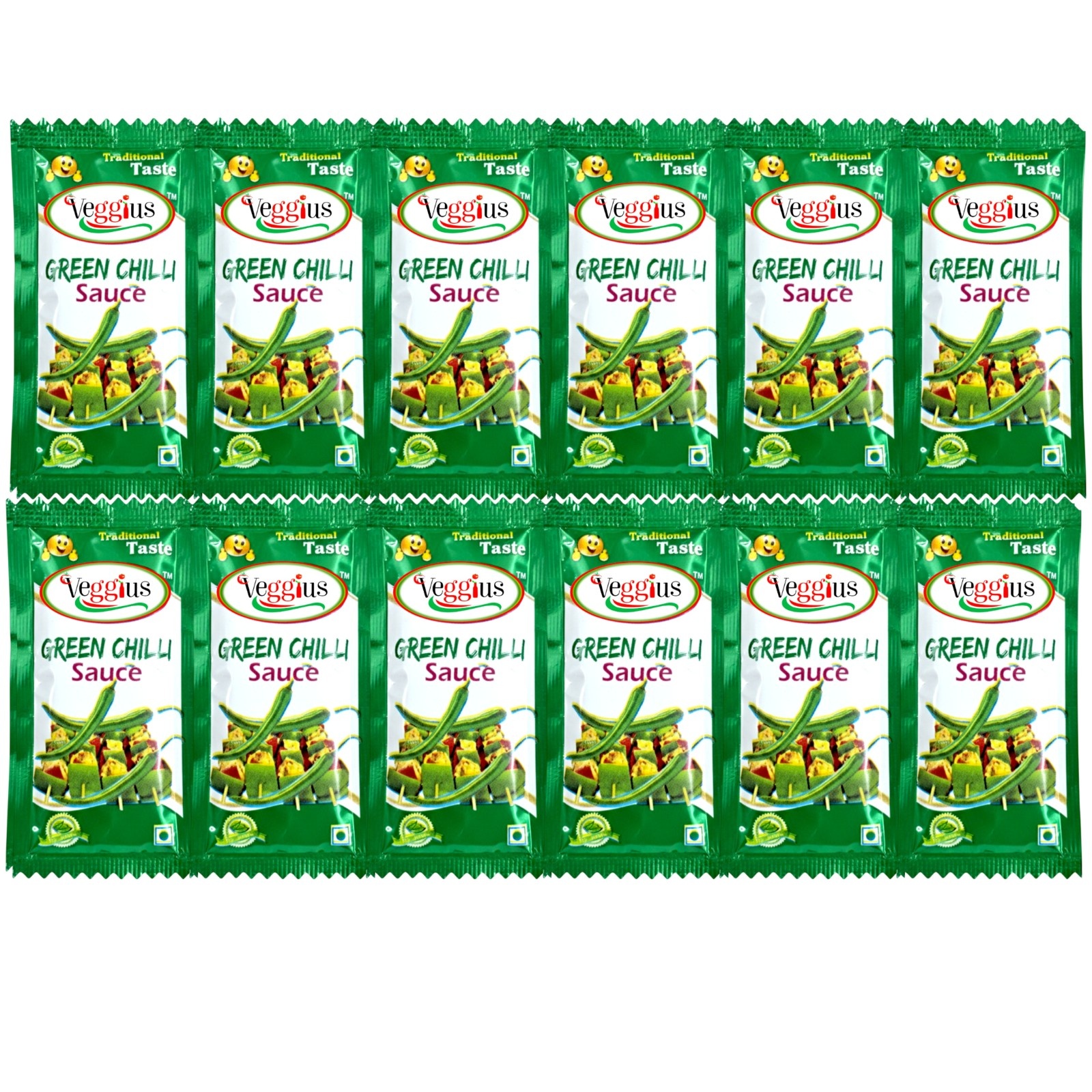 Veggius GREEN CHILLI Sauce (8 g.m)Sachet /Mat - Image 5